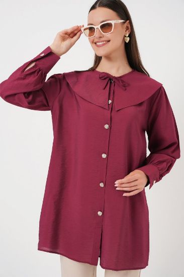 Bebe Yaka Uzun Tunik 5967 - Bordo resmi